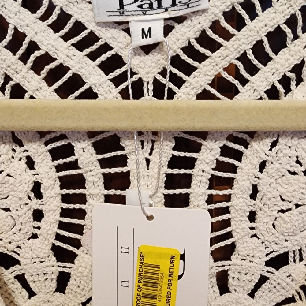 Cream Open-Knit Cardigan - Picture 2 of 6